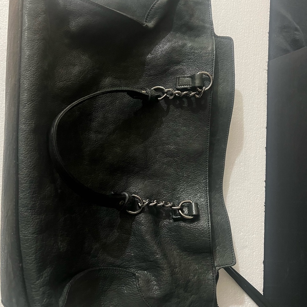 Costanza Rota taupe dark green  Large Leather Tote Handbag - Italy